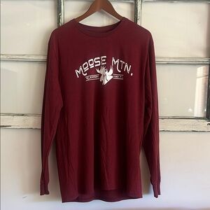 Red Long Sleeve Tee with Graphic Design